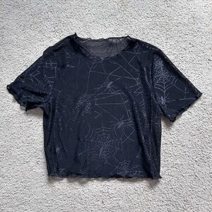 NIB SOLD OUT Forest Ink Spinnerette Crop Short Sleeve Tee size XS